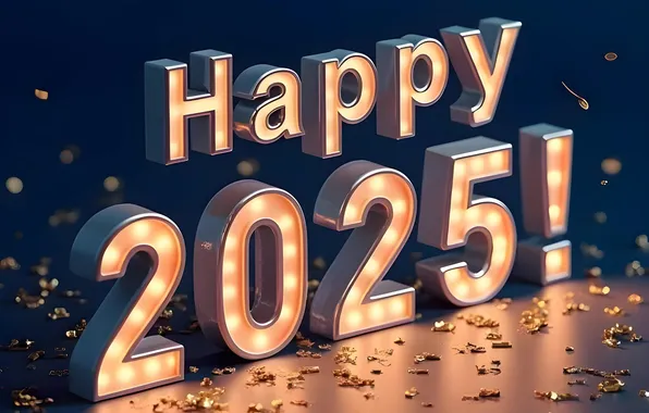 Figures, New year, date, 2025, New Year 2025