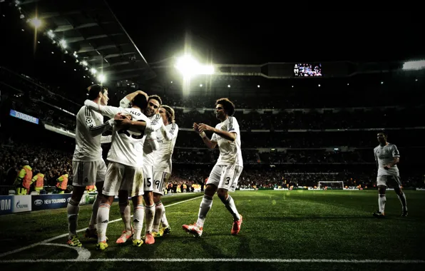 Wallpaper, sport, stadium, football, Santiago Bernabeu, Real Madrid CF, players