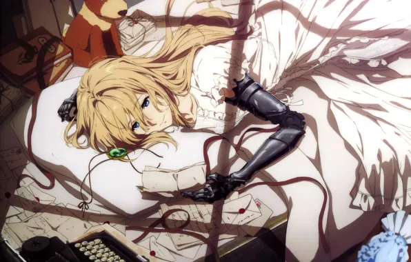 Girl, Hair, Art, Anime, Violet Evergarden, Violet Evergarden