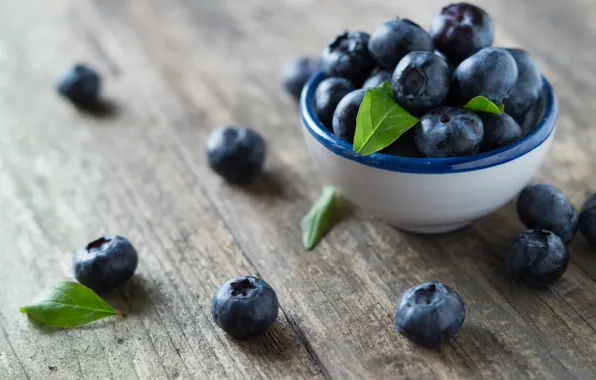 Berries, blueberries, wood, blueberries