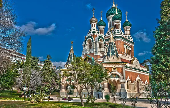 France, temple, France, Nice, Nice, Saint Nicholas Orthodox Cathedral, The Cathedral of St. Nicholas the …