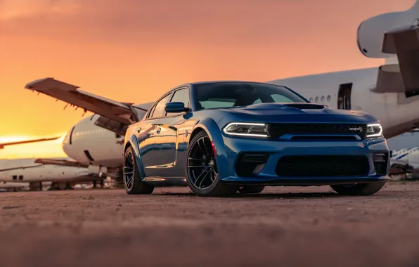 Sunset, the evening, Dodge, Charger, Hellcat, SRT, Widebody, 2020