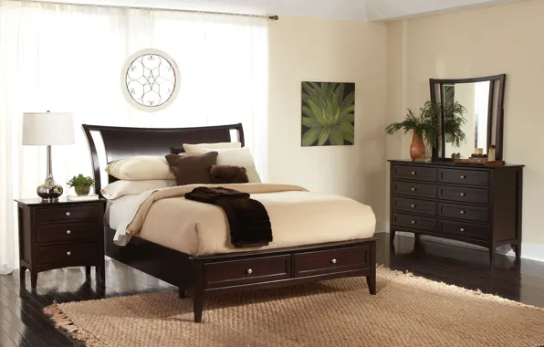 Furniture, lamp, bed, interior, mirror, bedroom