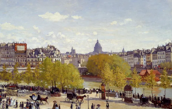 Artist, impressionism, art, oil painting, 1867, Claude Monet, Quai du Louvre, Claude Monet