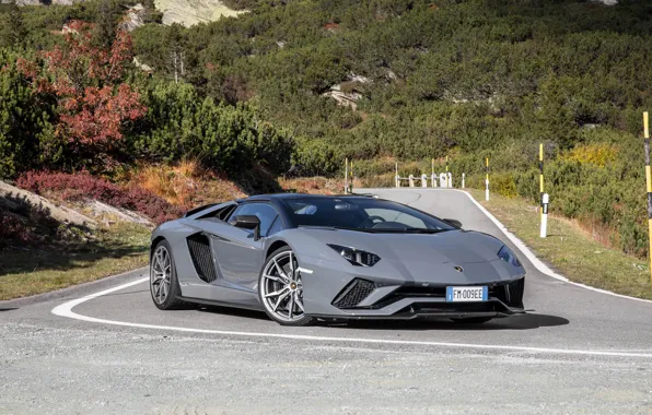 Lamborghini, Aventador, gray