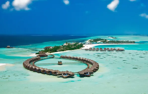 Islands, the ocean, The Maldives, the hotel