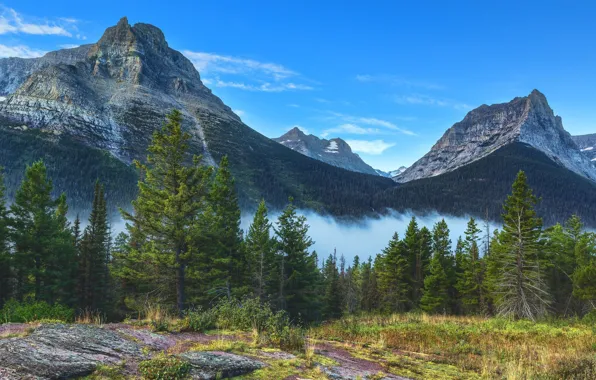 Mountains, nature, space