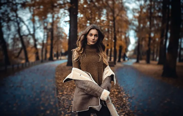 Picture autumn, girl, ☁ ☂ ☁, A state of mind