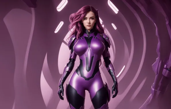 Girl, fantasy, art, spacesuit