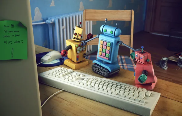 Picture table, toys, chair, note, keyboard, entry, final render, where