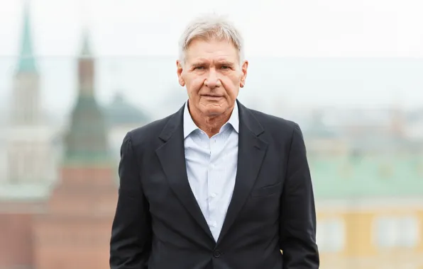 Actor, smile, pose, suit, Harrison Ford, star of Hollywood