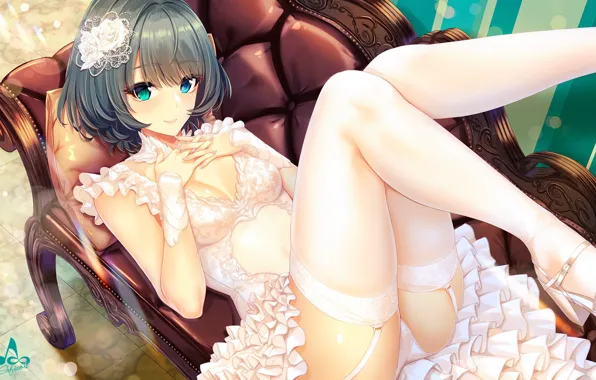 Girl, pose, IdolM@ster, Lace dress