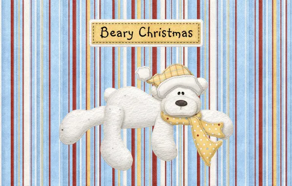 Picture the inscription, texture, bear, Christmas