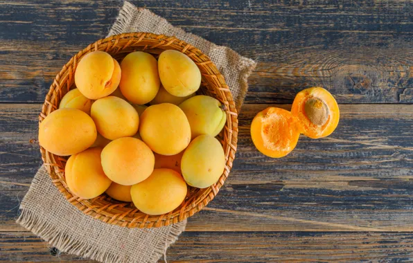 Board, network, apricots