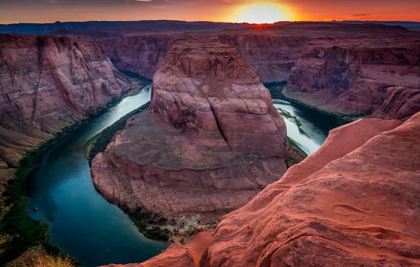 Sunset, mountains, river, beauty, photographer, greatness, Ruzdi Ekenheim