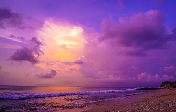 Picture beach, the ocean, coast, wave, Bali, Indonesia, The Indian ocean, Bali