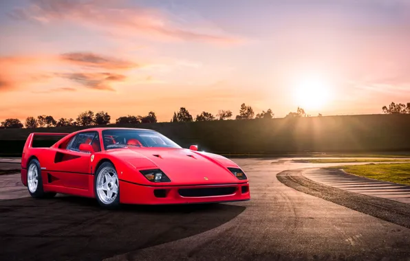 Picture Red, F40, Sun, Shadow