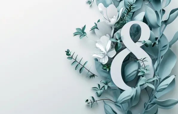 Flowers, holiday, spring, March 8, composition, International women's day, festive background, AI art