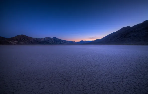 The sky, sunset, mountains, the evening, CA, USA, blue, Death Valley