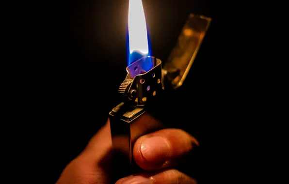 Macro, fire, lighter