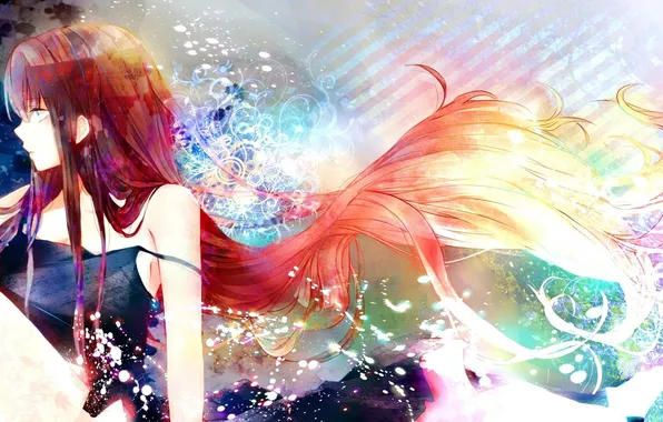 Picture girl, abstraction, anime, art, profile, a92157
