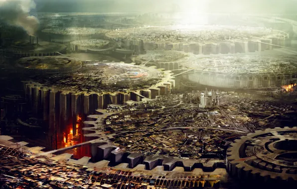 The city, Fur, Art, Mechanism, Mechanisms, Fiction, Daniel Dociu, Guild Wars