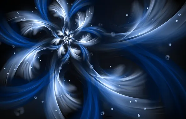 Flower, rays, light, line, pattern, spiral