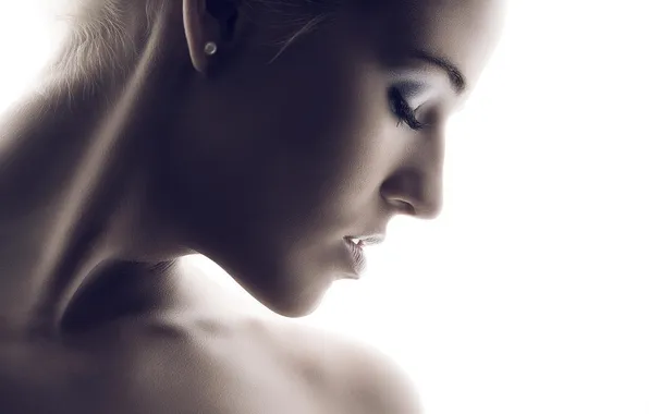 Girl, light, face, body, portrait, neck