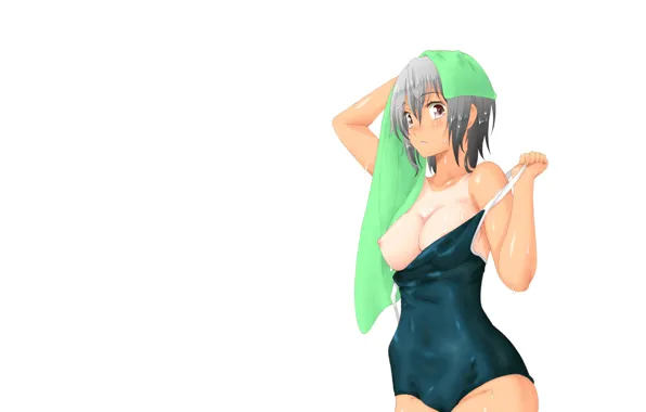 Water, girl, towel, wet, bathing suit
