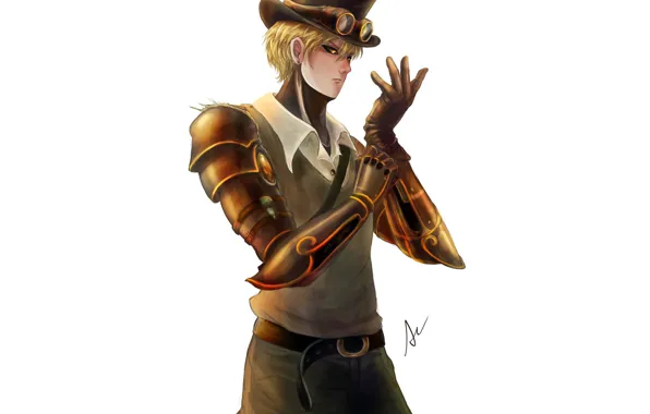 Look, art, guy, cyborg, One Punch Man, Genos
