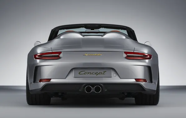 Picture Porsche, 2018, feed, gray-silver, 911 Speedster Concept