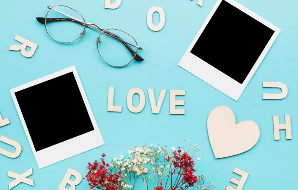 Flowers, Photo, Hearts, Letters, Holiday, Valentine's day