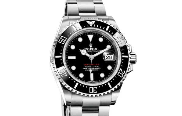Time, arrows, watch, watch, chronometer, Rolex, white background, The Rolex Oyster Perpetual Sea-Dweller Ref