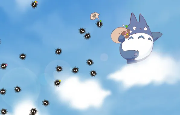 The sky, clouds, anime, my neighbor Totoro, spirited away, My Neighbor Totoro, Spirited Away, Susuwatari