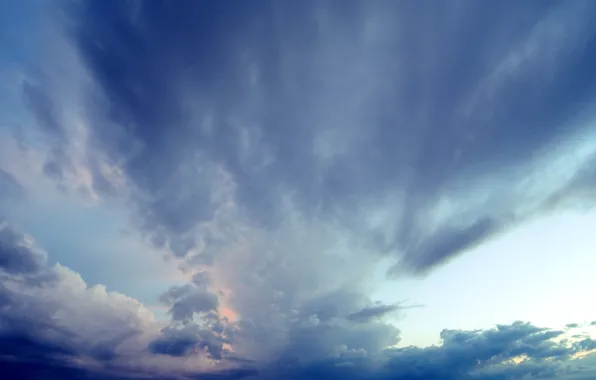 The sky, clouds, blue