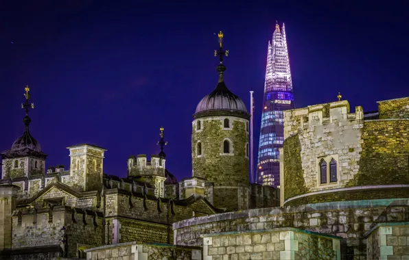 Picture night, England, London, tower, home, Shard
