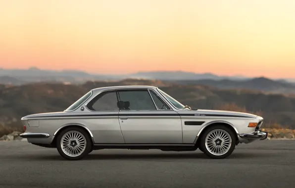 Picture car, BMW, 1973, side view, BMW 3.0 CSL, E9, iconic