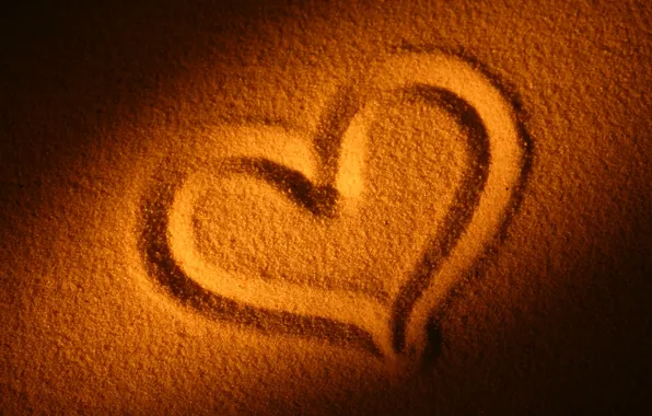 Picture sand, beach, love, mood, heart, heart