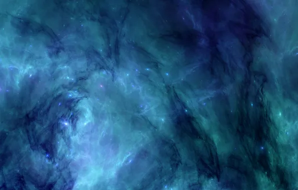Space, blue, nebula, stars