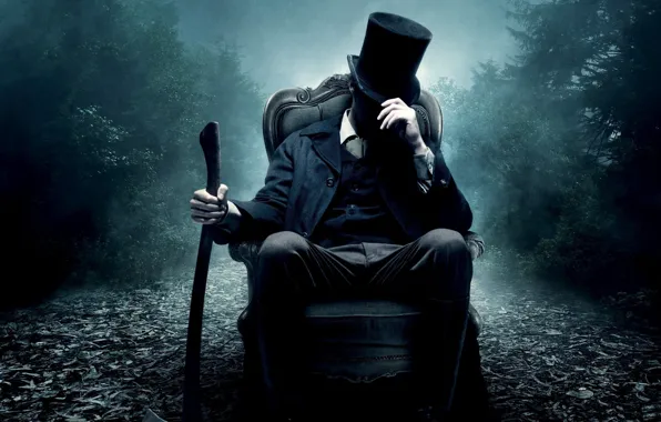 Picture chair, axe, cylinder, Vampire Hunter, Abraham Lincoln