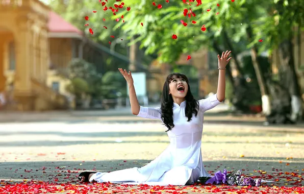 Look, girl, street, Asian