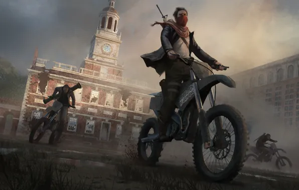 Picture art, motorcycle, male, bike, revolution, the uprising, Homefront: The Revolution