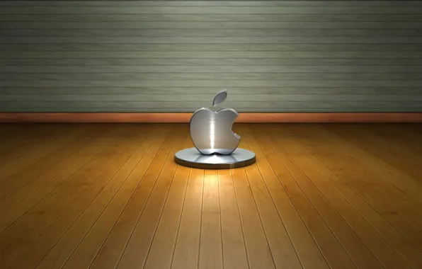 Wall, tree, apple, logo, floor, metal, Hi-Tech
