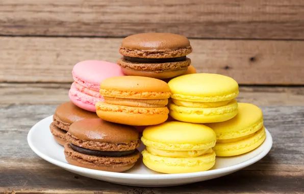Picture colorful, dessert, wood, cakes, sweet, sweet, dessert, macaroon
