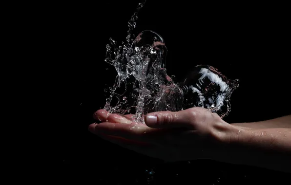 Water, squirt, Hands