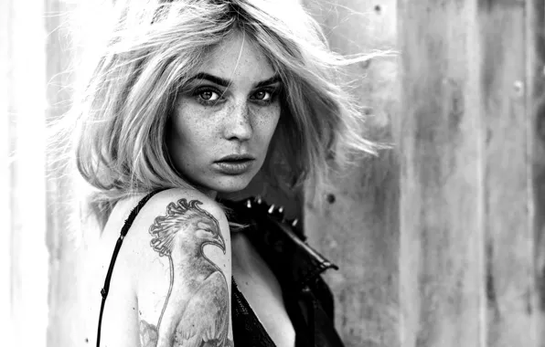 Picture look, tattoo, girl, background, Scarlett, face, hair