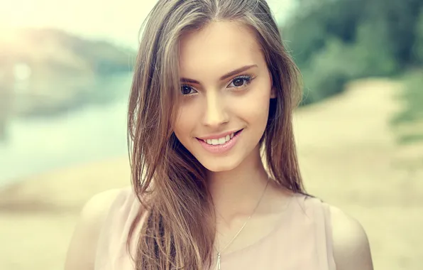 Picture eyes, girl, face, smile, hair, beauty