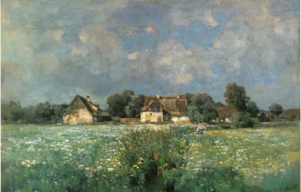 Grass, flowers, FLAD, the farmer in the hat