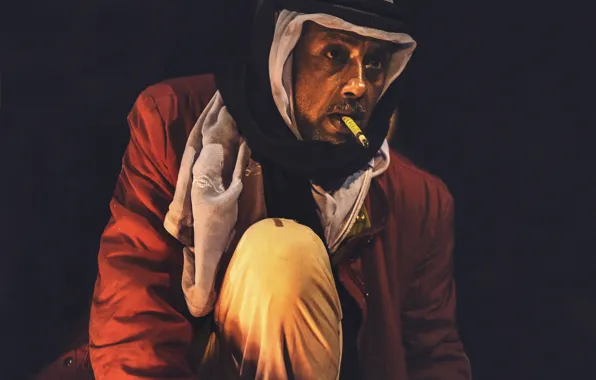 Picture man, cigarette, turban