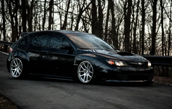 Subaru, black, profile, black, impreza, Subaru, Impreza